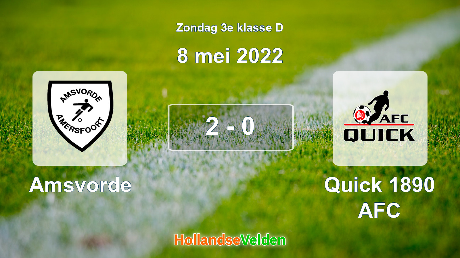 Gespeelde wedstrijd: Amsvorde - Quick 1890 AFC 2 - 0 (8 mei 2022)