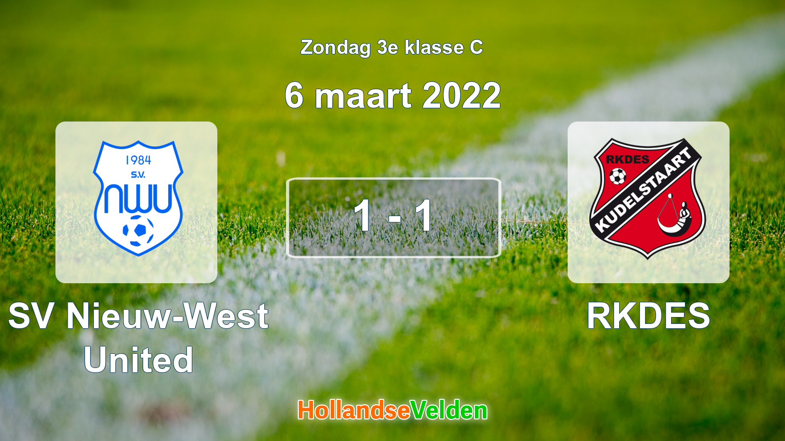 Gespeelde wedstrijd: SV Nieuw-West United - RKDES 1 - 1 (6 maart 2022)
