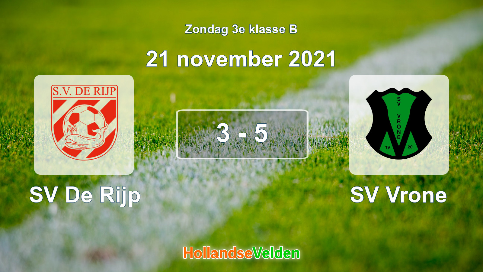 Gespeelde wedstrijd: SV De Rijp - SV Vrone 3 - 5 (21 november 2021)