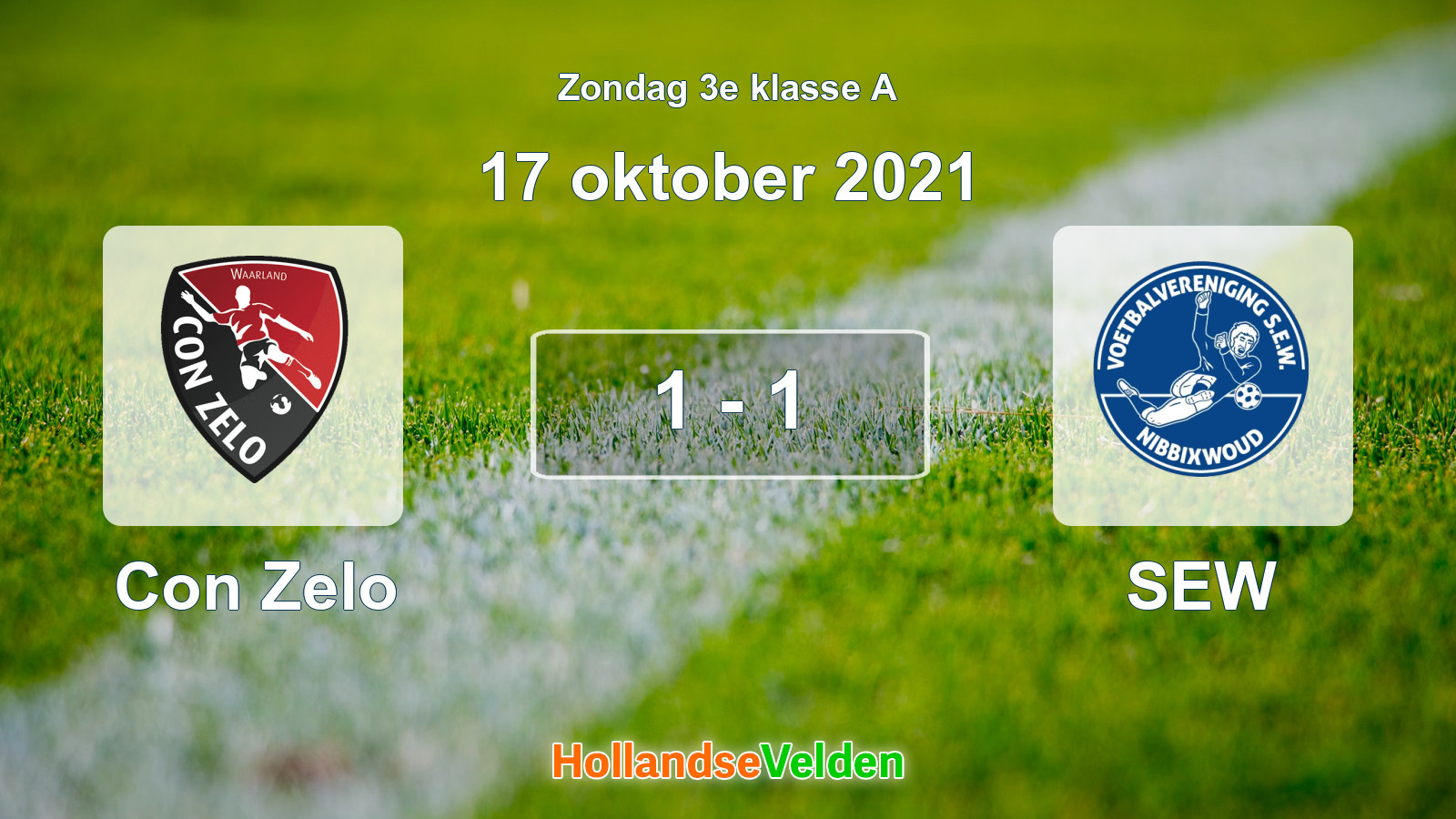 Gespeelde wedstrijd: Con Zelo - SEW 1 - 1 (17 oktober 2021)