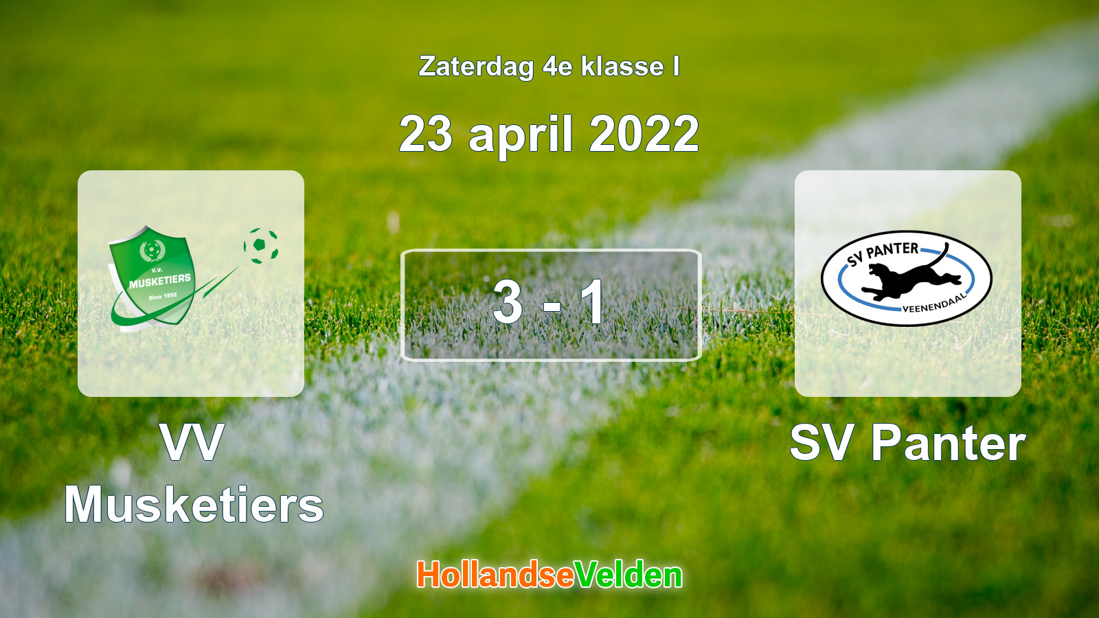Gespeelde wedstrijd: VV Musketiers - SV Panter 3 - 1 (23 april 2022)