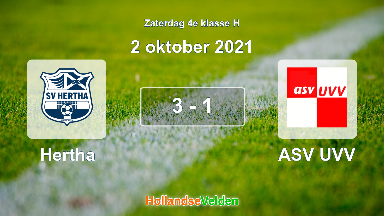 Gespeelde wedstrijd: Hertha - ASV UVV 3 - 1 (2 oktober 2021)