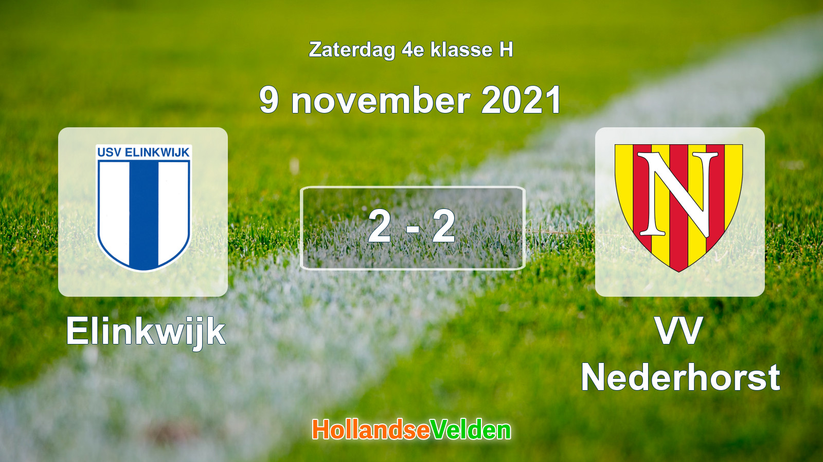 Gespeelde wedstrijd: Elinkwijk - VV Nederhorst 2 - 2 (9 november 2021)