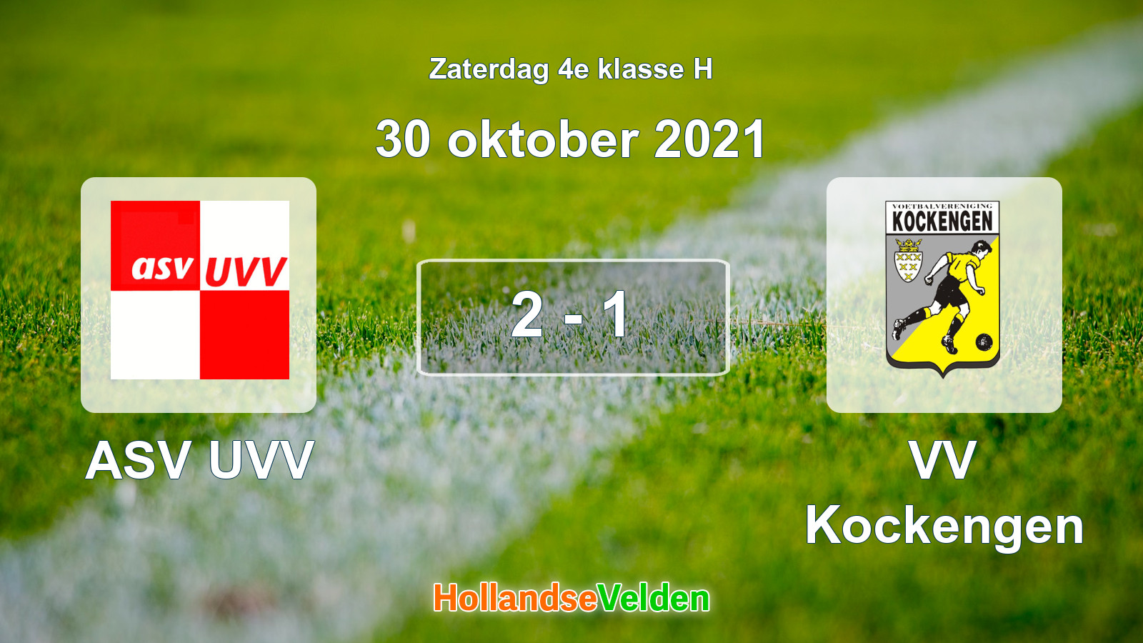 Gespeelde wedstrijd: ASV UVV - VV Kockengen 2 - 1 (30 oktober 2021)