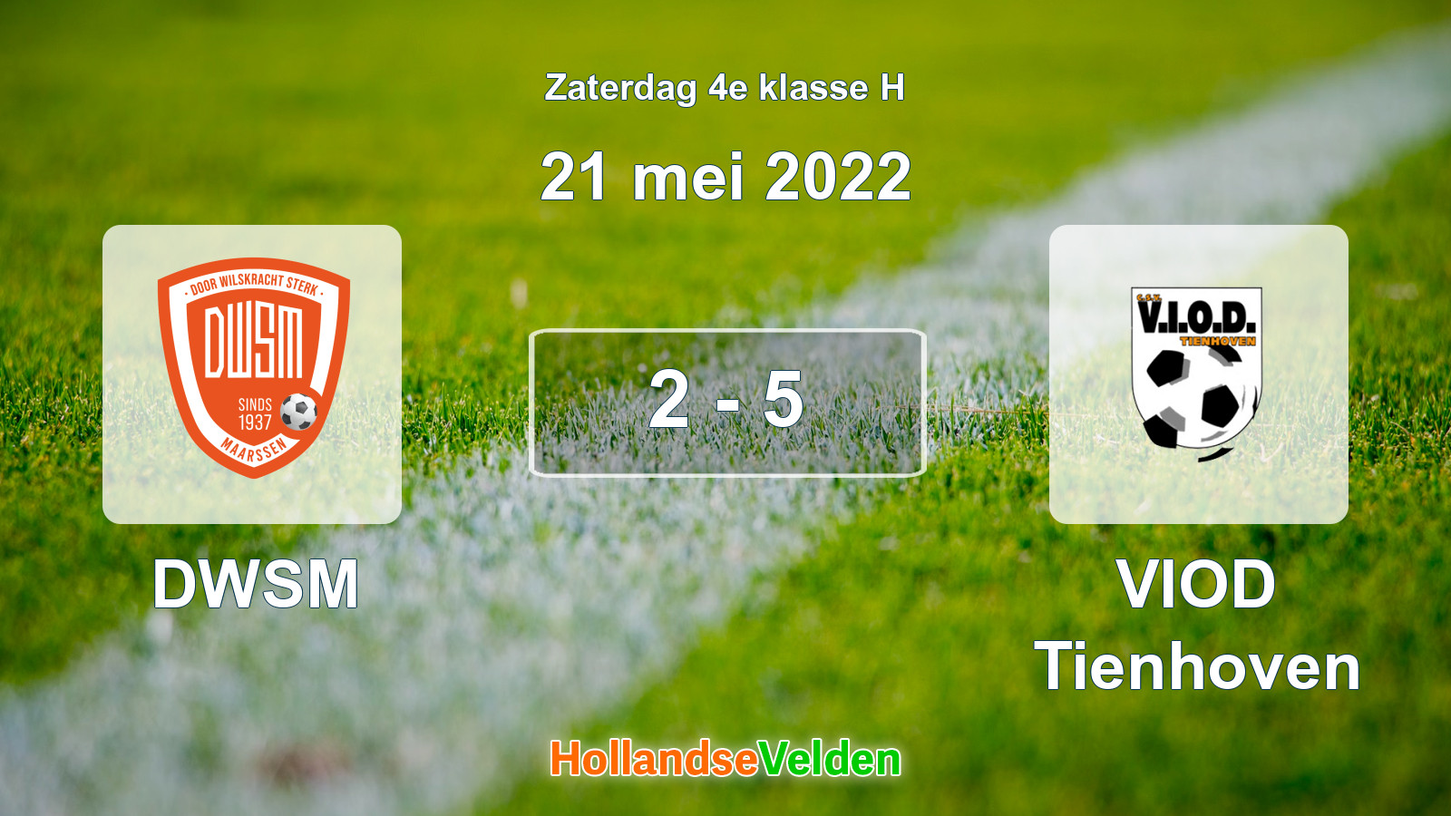 Gespeelde wedstrijd: DWSM - VIOD Tienhoven 2 - 5 (21 mei 2022)