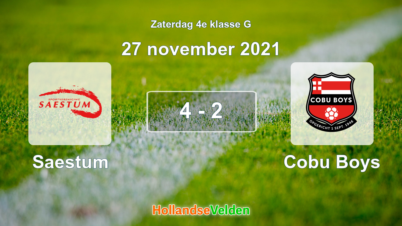 Gespeelde wedstrijd: Saestum - Cobu Boys 4 - 2 (27 november 2021)