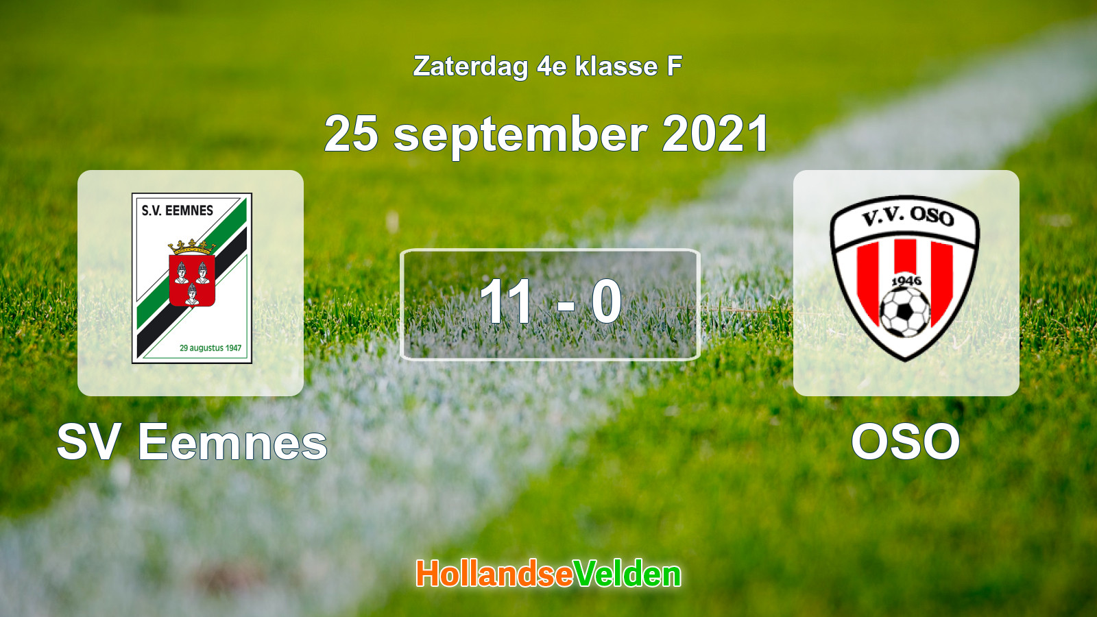 Gespeelde wedstrijd: SV Eemnes - OSO 11 - 0 (25 september 2021)