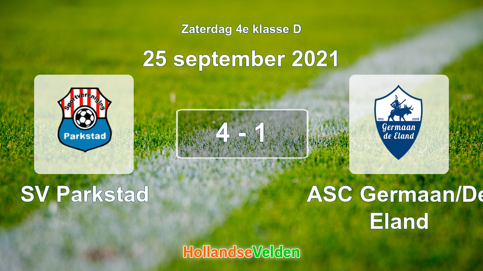Gespeelde wedstrijd: SV Parkstad - ASC Germaan/De Eland 4 - 1 (25 september 2021)