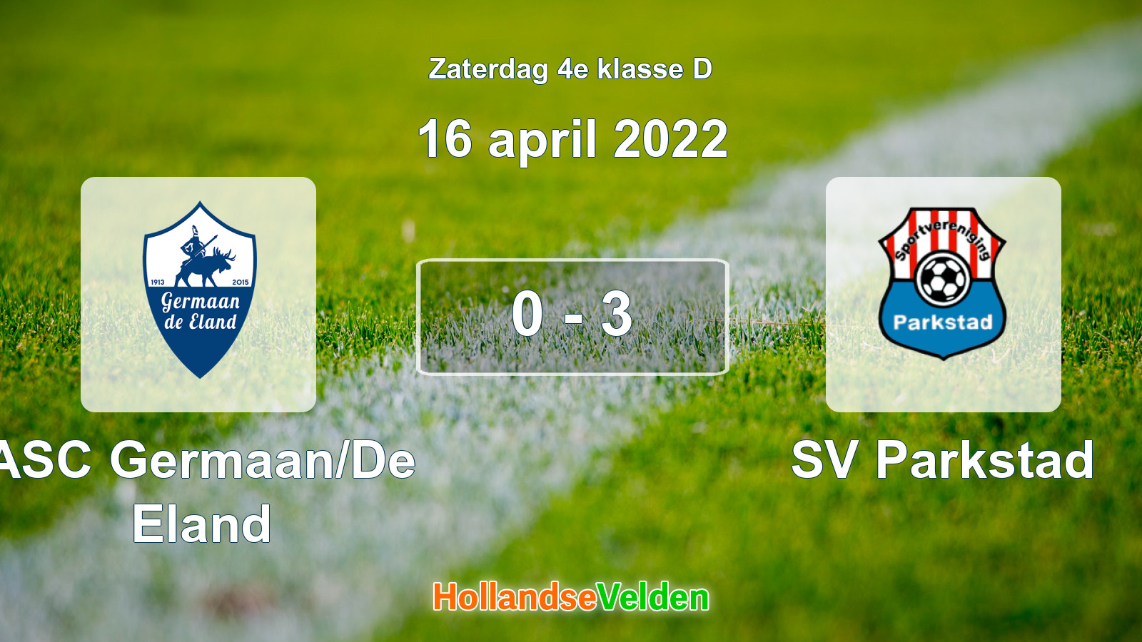Gespeelde wedstrijd: ASC Germaan/De Eland - SV Parkstad 0 - 3 (16 april 2022)