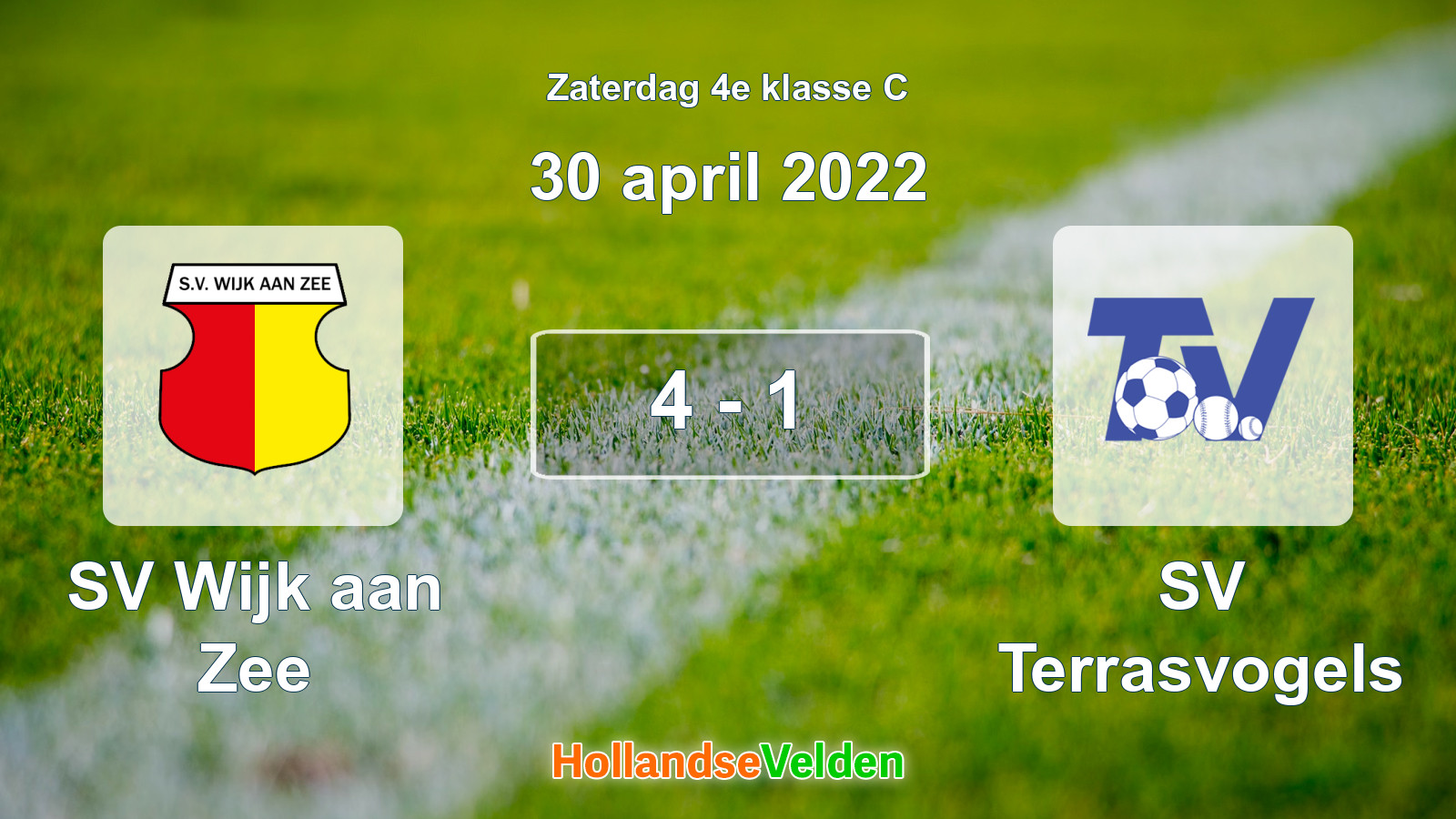 Gespeelde wedstrijd: SV Wijk aan Zee - SV Terrasvogels 4 - 1 (30 april 2022)