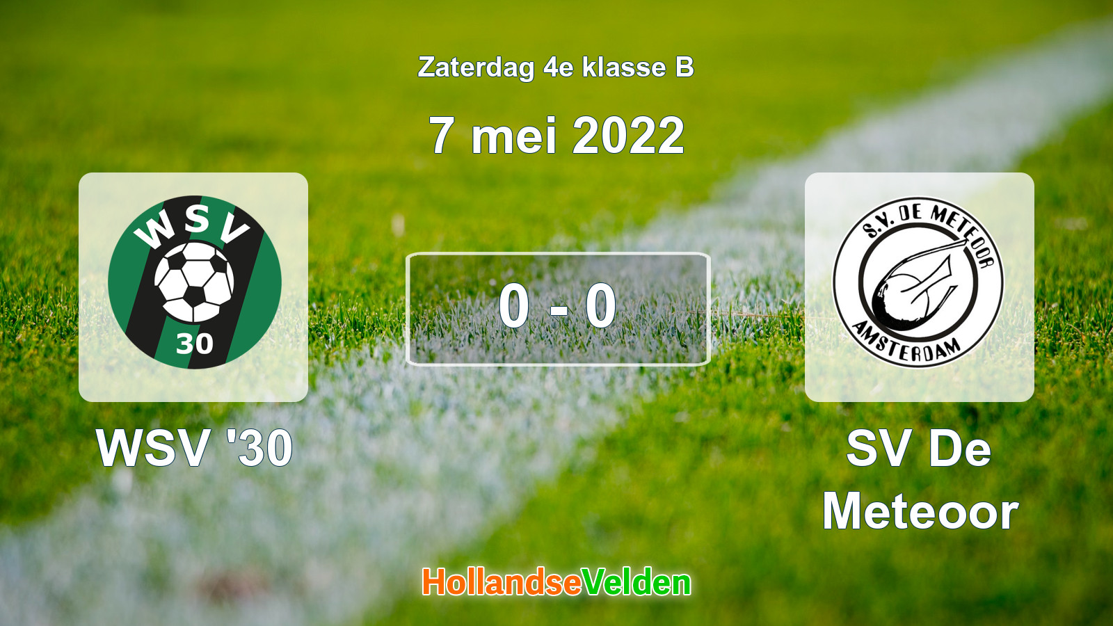 Gespeelde wedstrijd: WSV '30 - SV De Meteoor 0 - 0 (7 mei 2022)