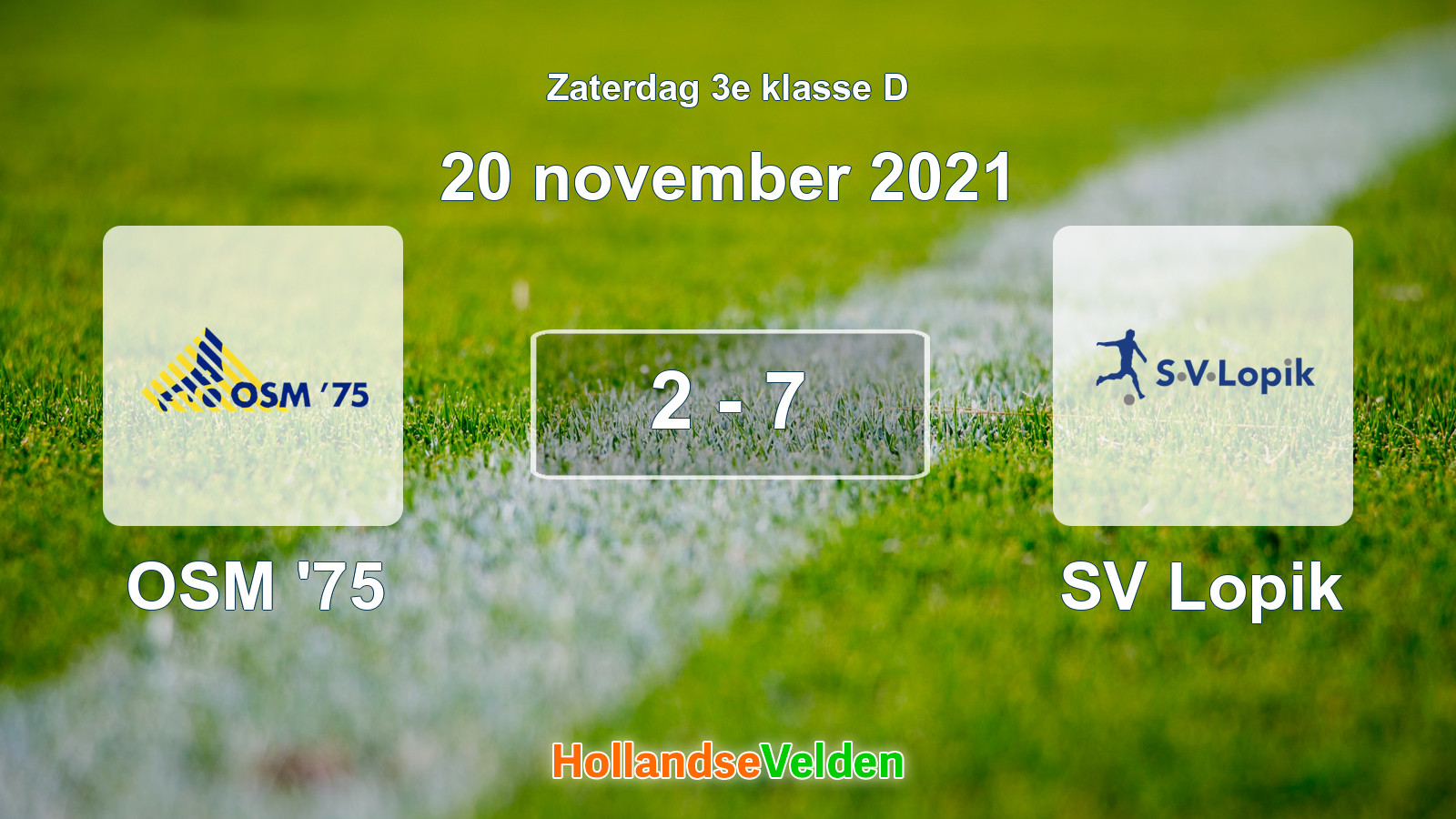 Gespeelde wedstrijd: OSM '75 - SV Lopik 2 - 7 (20 november 2021)