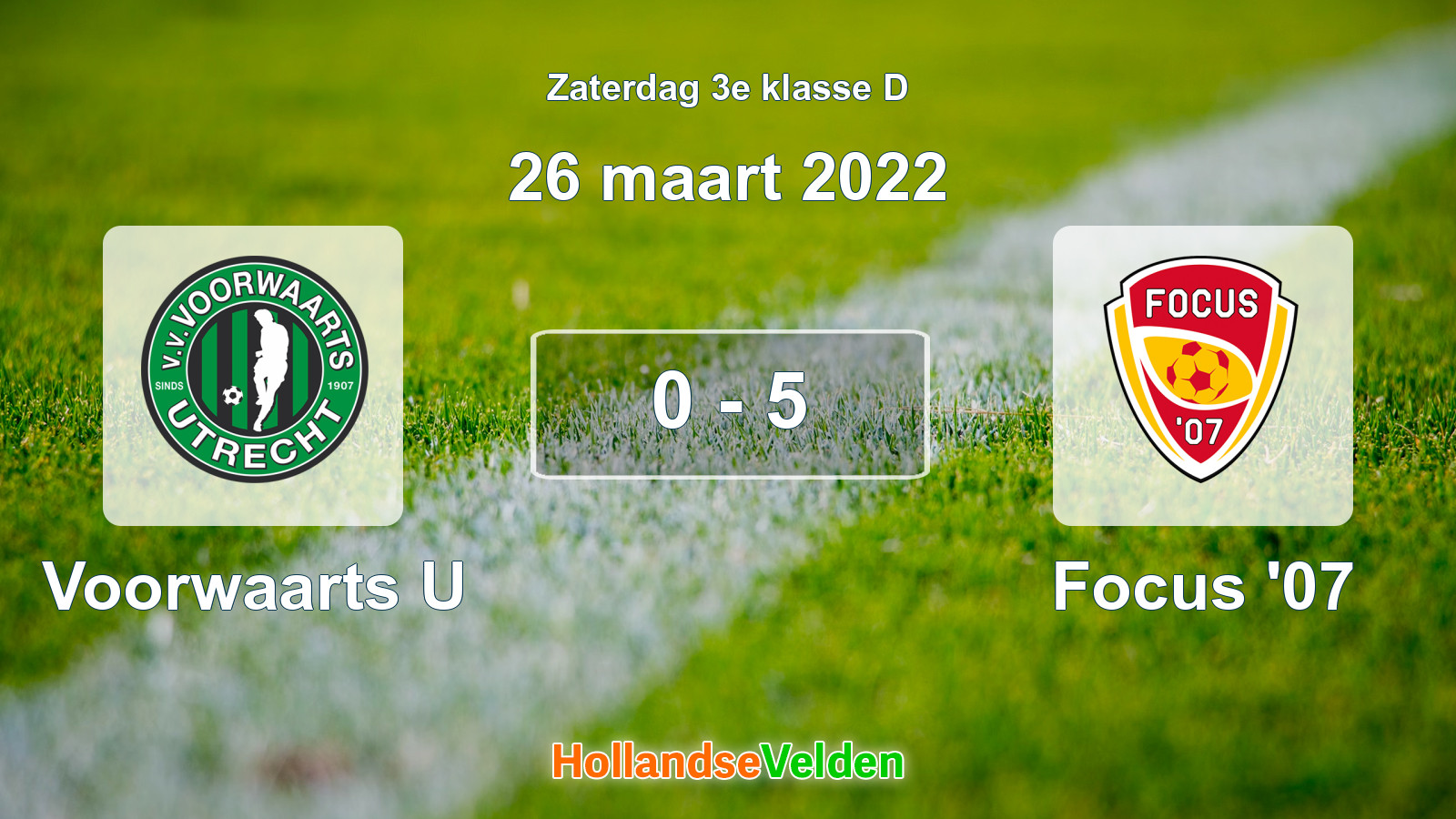 Gespeelde wedstrijd: Voorwaarts U - Focus '07 0 - 5 (26 maart 2022)