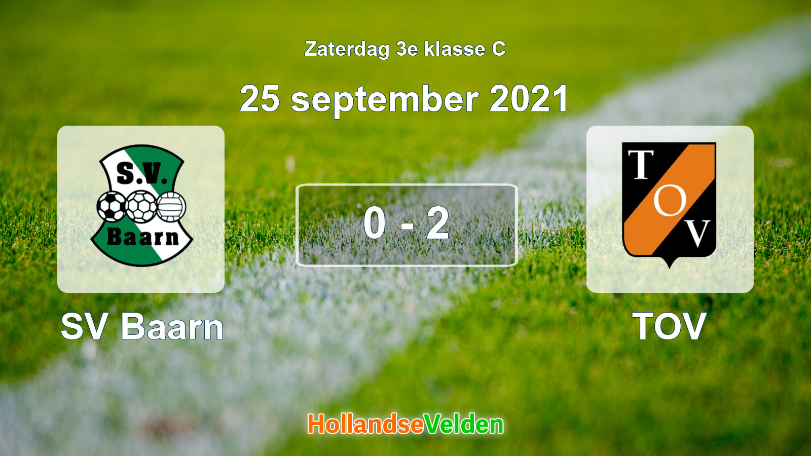 Gespeelde wedstrijd: SV Baarn - TOV 0 - 2 (25 september 2021)