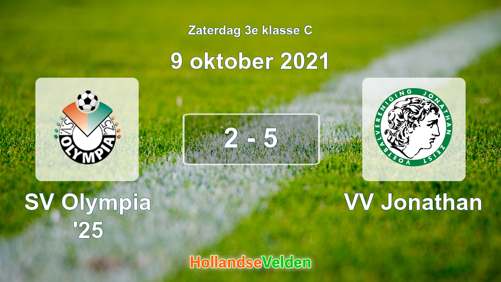 Gespeelde wedstrijd: SV Olympia '25 - VV Jonathan 2 - 5 (9 oktober 2021)