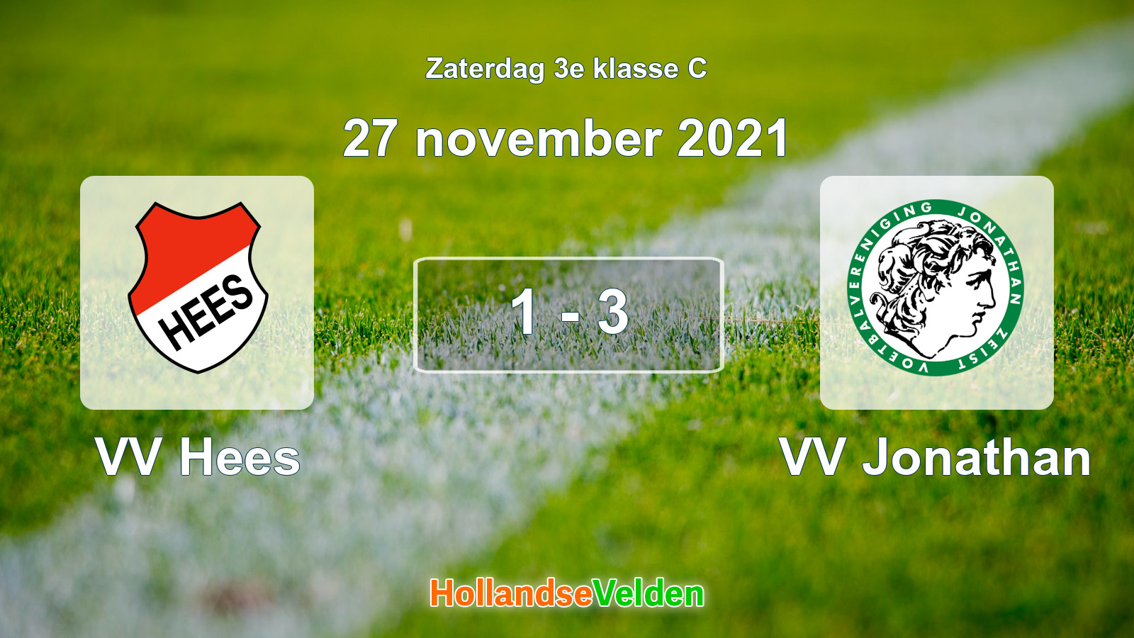 Gespeelde wedstrijd: VV Hees - VV Jonathan 1 - 3 (27 november 2021)