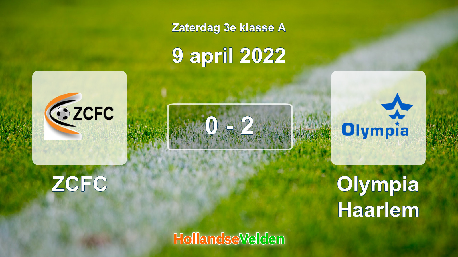 Gespeelde wedstrijd: ZCFC - Olympia Haarlem 0 - 2 (9 april 2022)