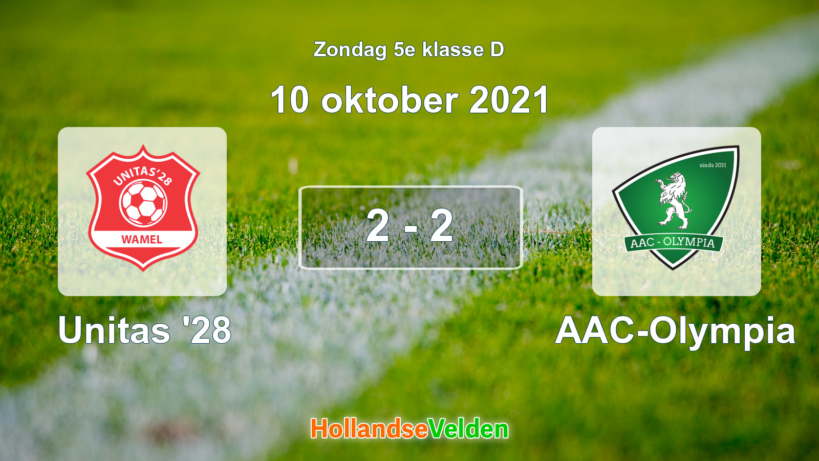 Gespeelde wedstrijd: Unitas '28 - AAC-Olympia 2 - 2 (10 oktober 2021)