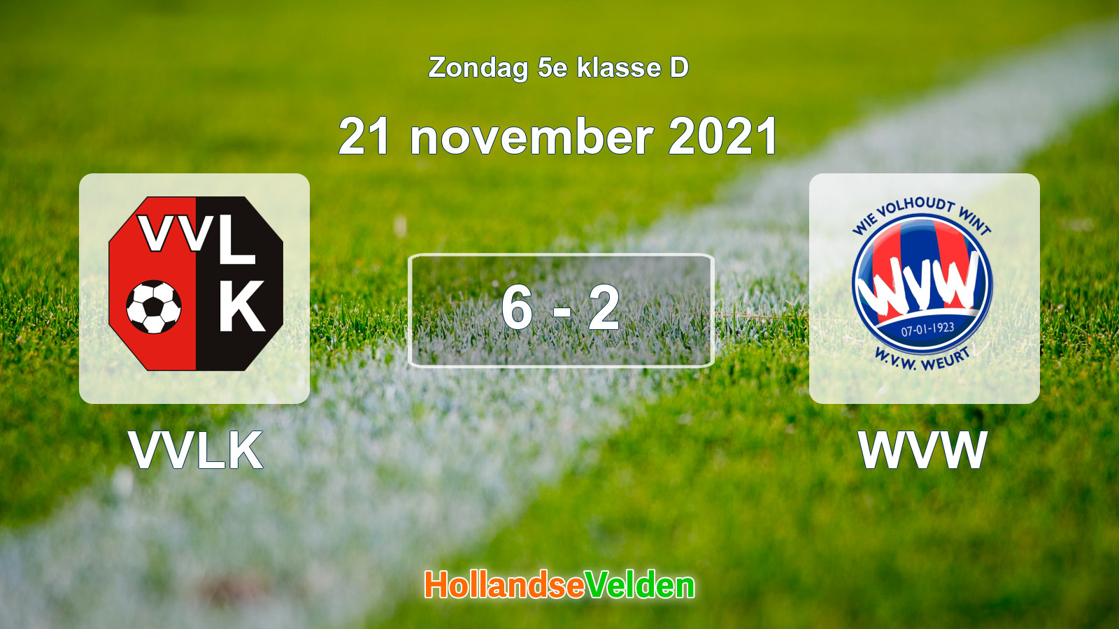 Gespeelde wedstrijd: VVLK - WVW 6 - 2 (21 november 2021)