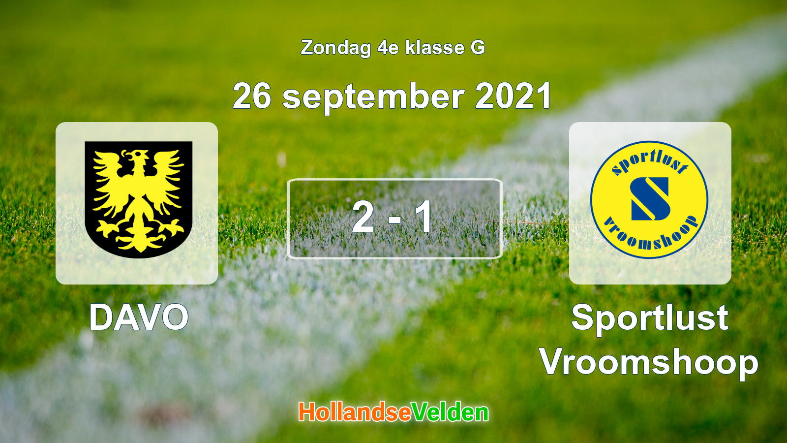 Gespeelde wedstrijd: DAVO - Sportlust Vroomshoop 2 - 1 (26 september 2021)