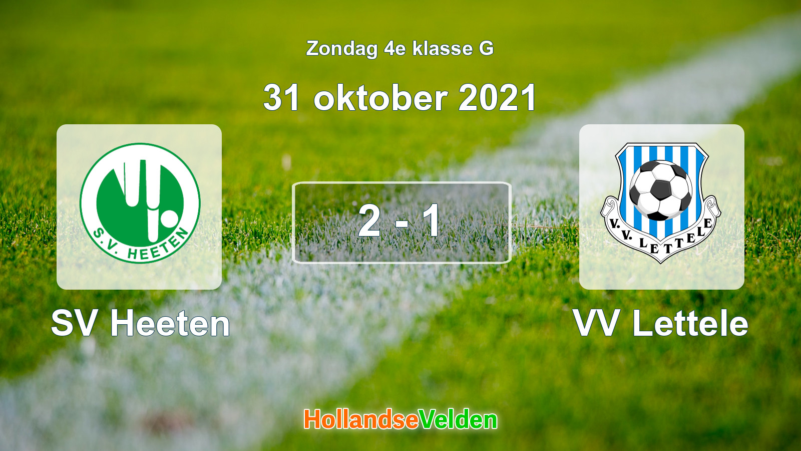 Gespeelde wedstrijd: SV Heeten - VV Lettele 2 - 1 (31 oktober 2021)