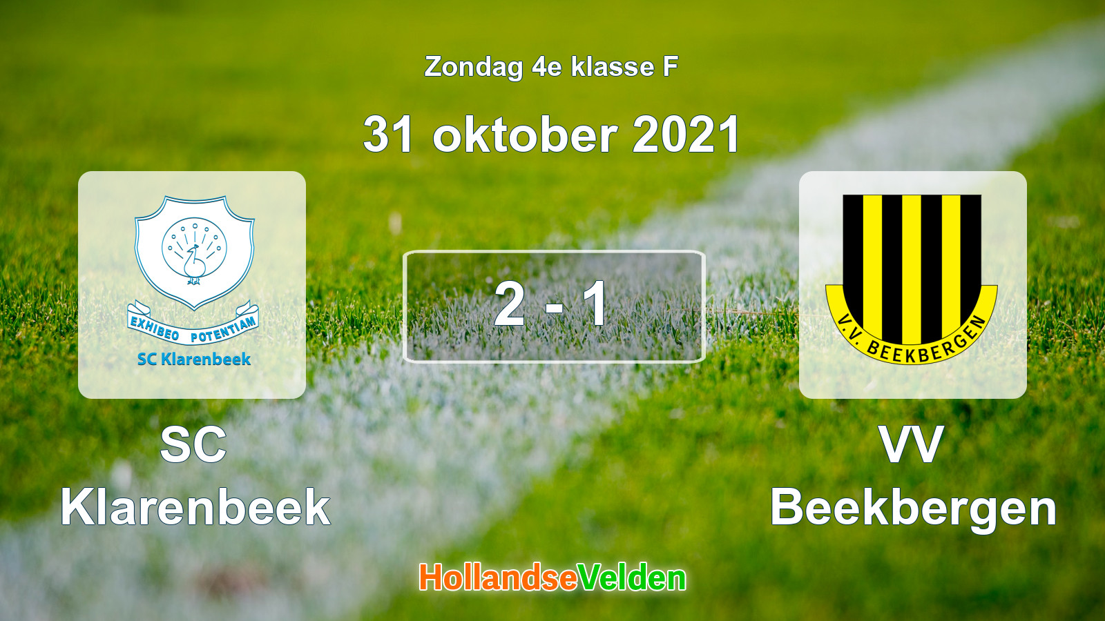 Gespeelde wedstrijd: SC Klarenbeek - VV Beekbergen 2 - 1 (31 oktober 2021)