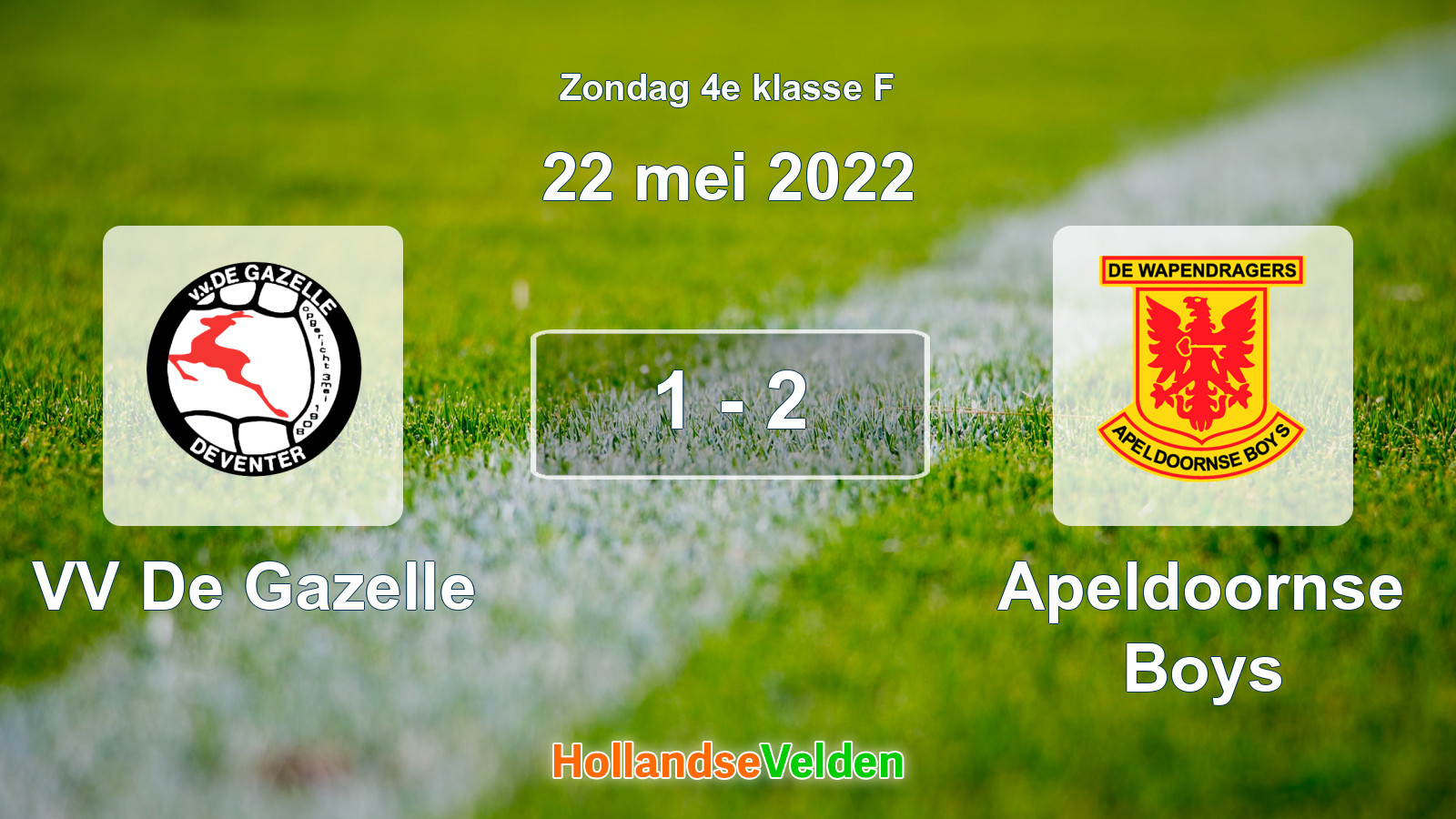 Gespeelde wedstrijd: VV De Gazelle - Apeldoornse Boys 1 - 2 (22 mei 2022)