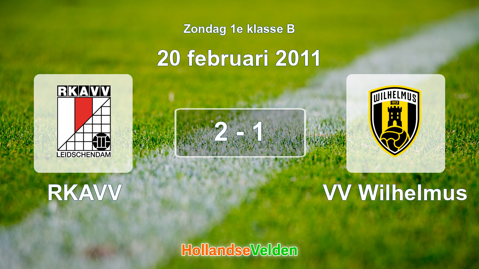 Gespeelde wedstrijd: RKAVV - VV Wilhelmus 2 - 1 (20 februari 2011)