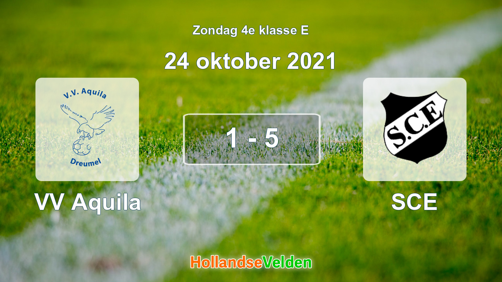 Gespeelde wedstrijd: VV Aquila - SCE 1 - 5 (24 oktober 2021)