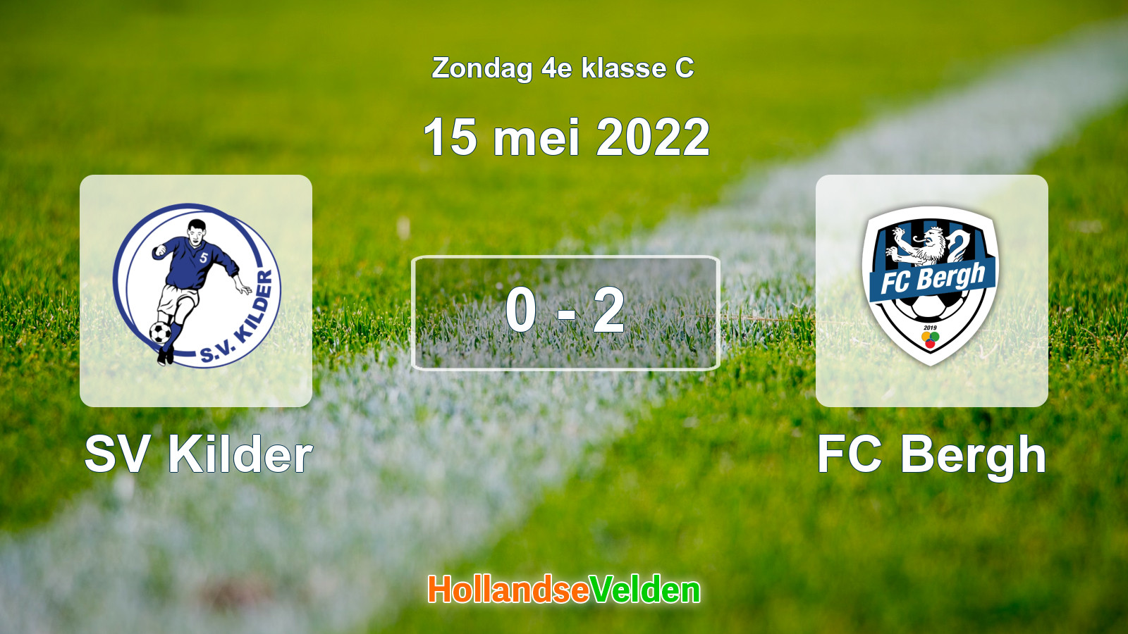 Gespeelde wedstrijd: SV Kilder - FC Bergh 0 - 2 (15 mei 2022)