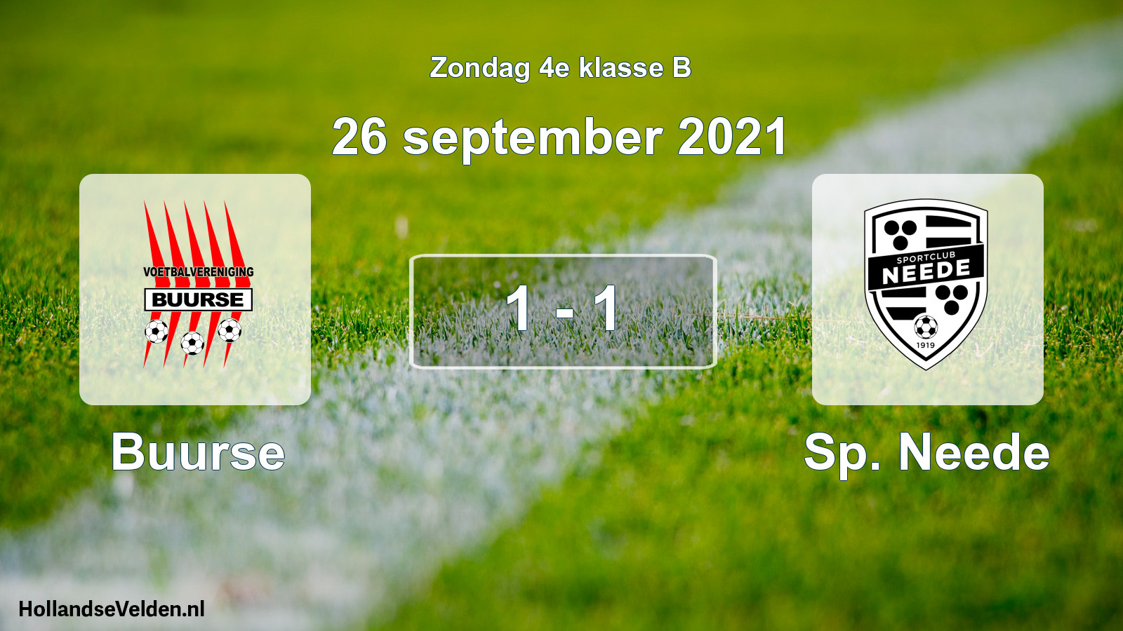 Gespeelde wedstrijd: Buurse - Sp. Neede 1 - 1 (26 september 2021)