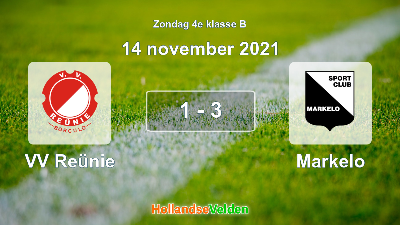 Gespeelde wedstrijd: VV Reünie - Markelo 1 - 3 (14 november 2021)