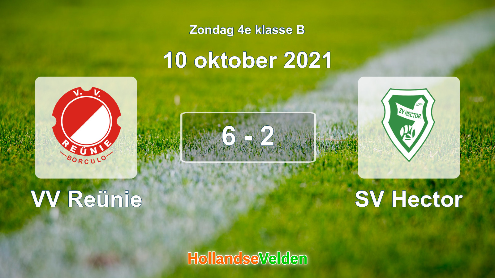 Gespeelde wedstrijd: VV Reünie - SV Hector 6 - 2 (10 oktober 2021)