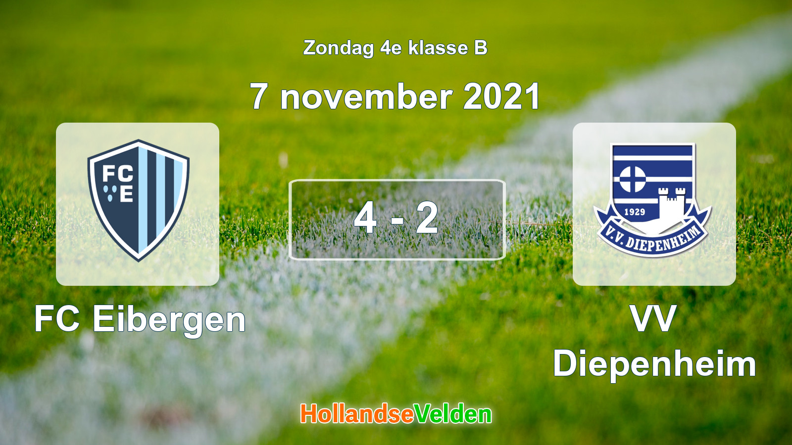 Gespeelde wedstrijd: FC Eibergen - VV Diepenheim 4 - 2 (7 november 2021)