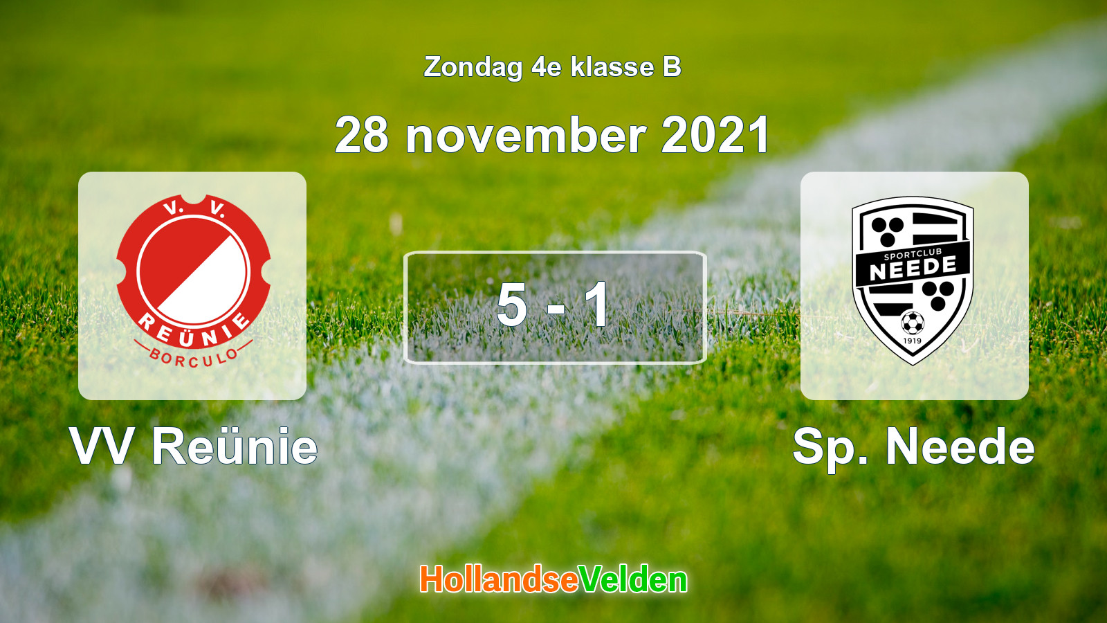 Gespeelde wedstrijd: VV Reünie - Sp. Neede 5 - 1 (28 november 2021)