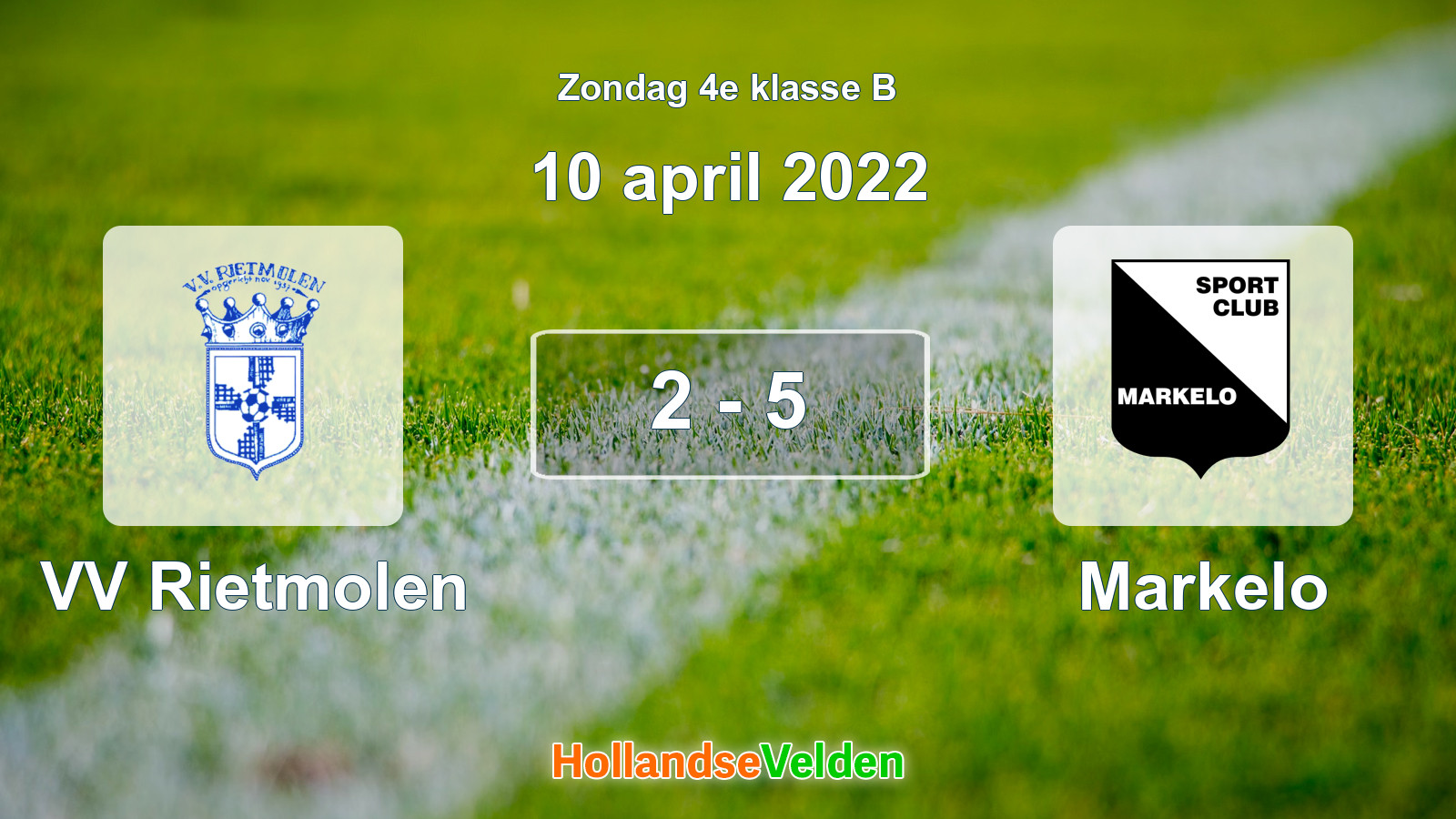 Gespeelde wedstrijd: VV Rietmolen - Markelo 2 - 5 (10 april 2022)