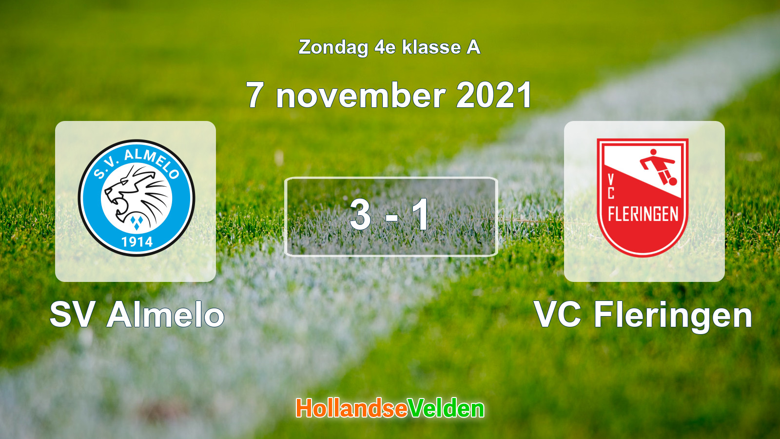 Gespeelde wedstrijd: SV Almelo - VC Fleringen 3 - 1 (7 november 2021)