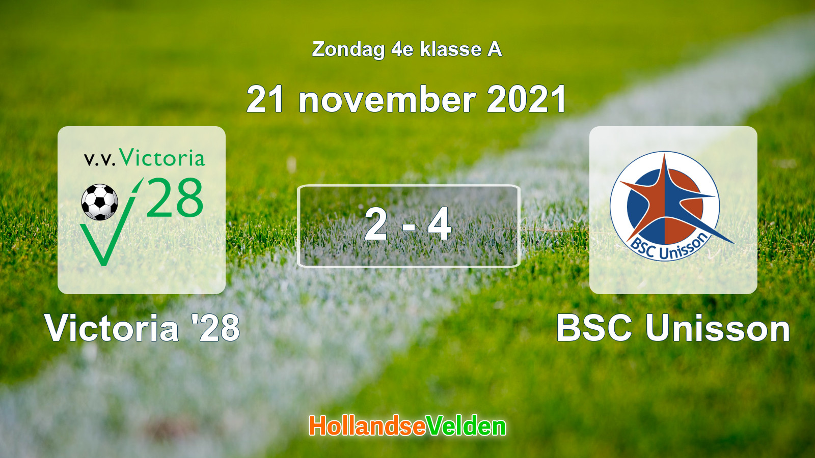 Gespeelde wedstrijd: Victoria '28 - BSC Unisson 2 - 4 (21 november 2021)