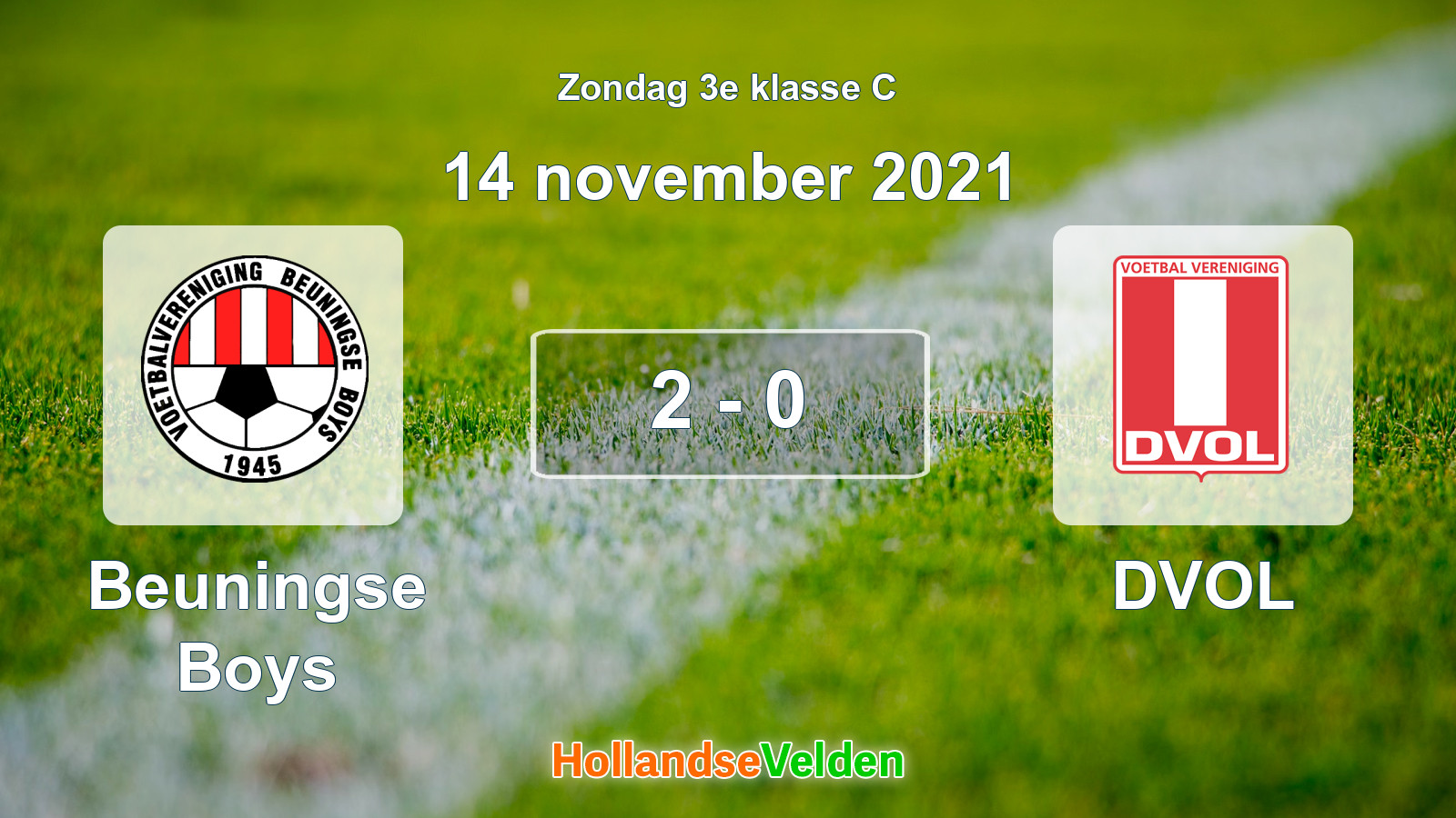 Gespeelde wedstrijd: Beuningse Boys - DVOL 2 - 0 (14 november 2021)