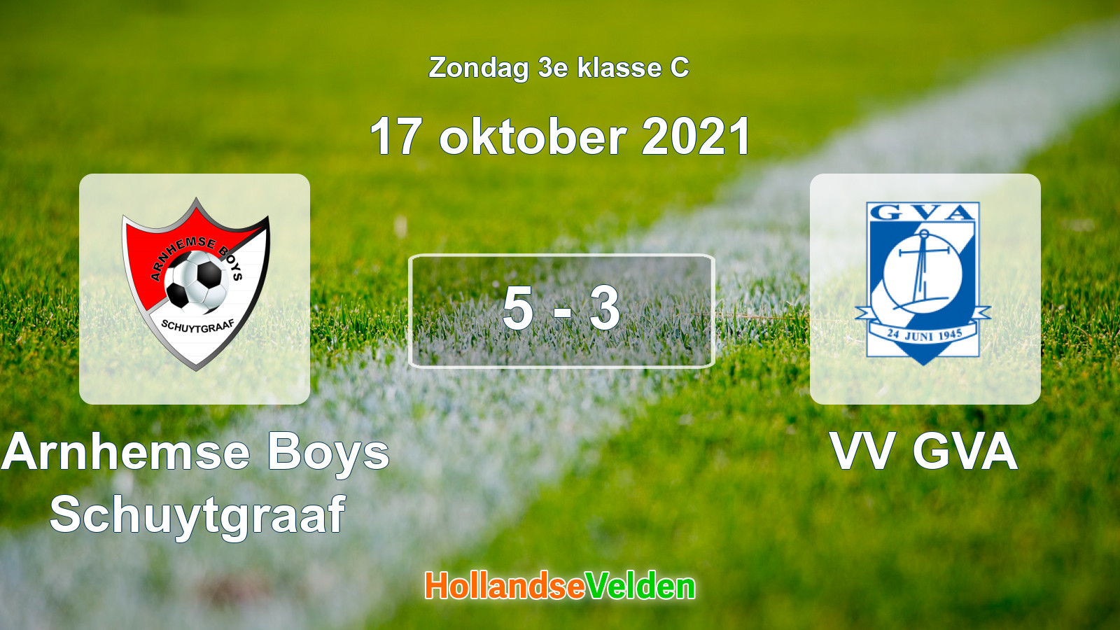 Gespeelde wedstrijd: Arnhemse Boys Schuytgraaf - VV GVA 5 - 3 (17 oktober 2021)