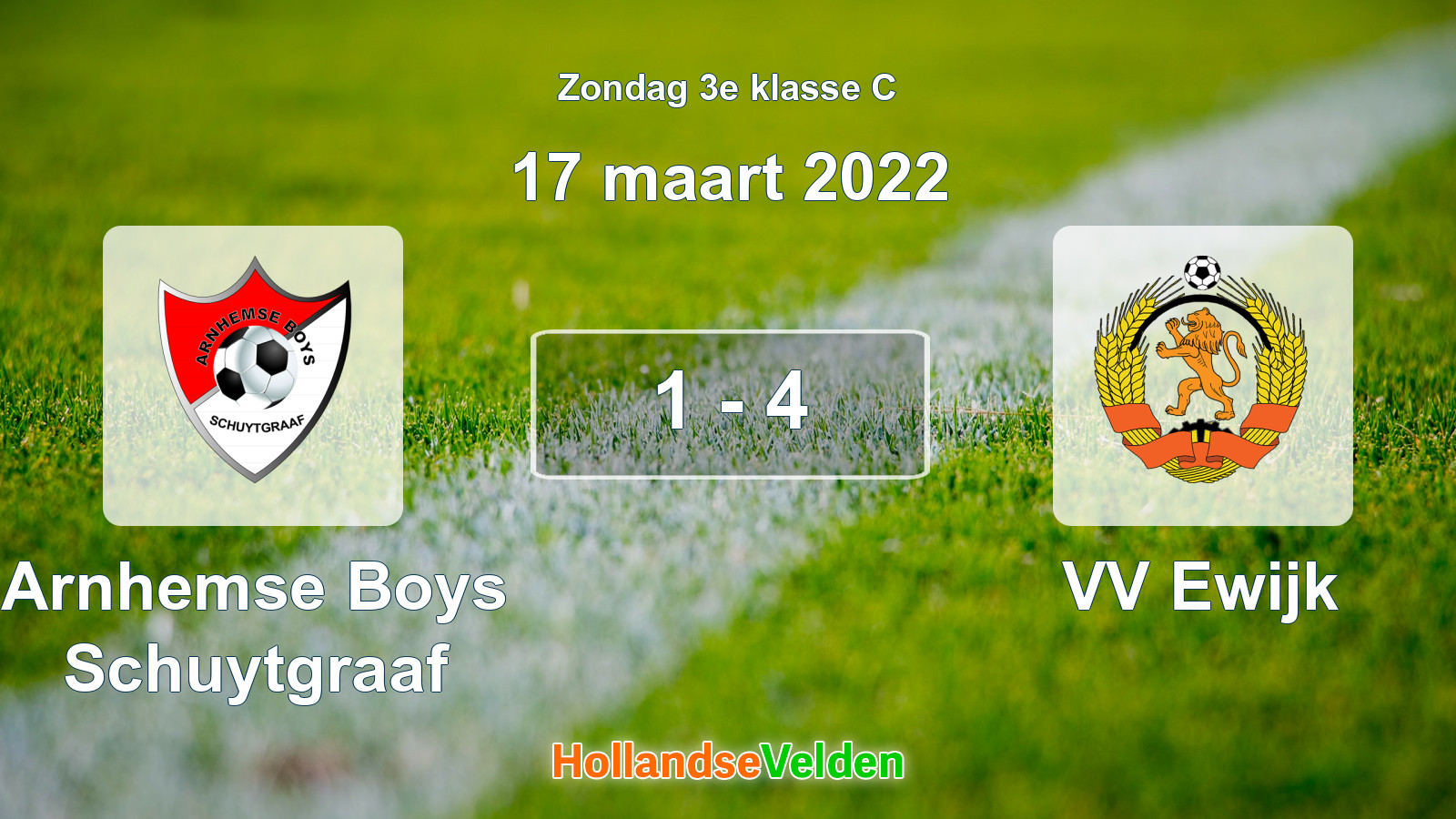Gespeelde wedstrijd: Arnhemse Boys Schuytgraaf - VV Ewijk 1 - 4 (17 maart 2022)