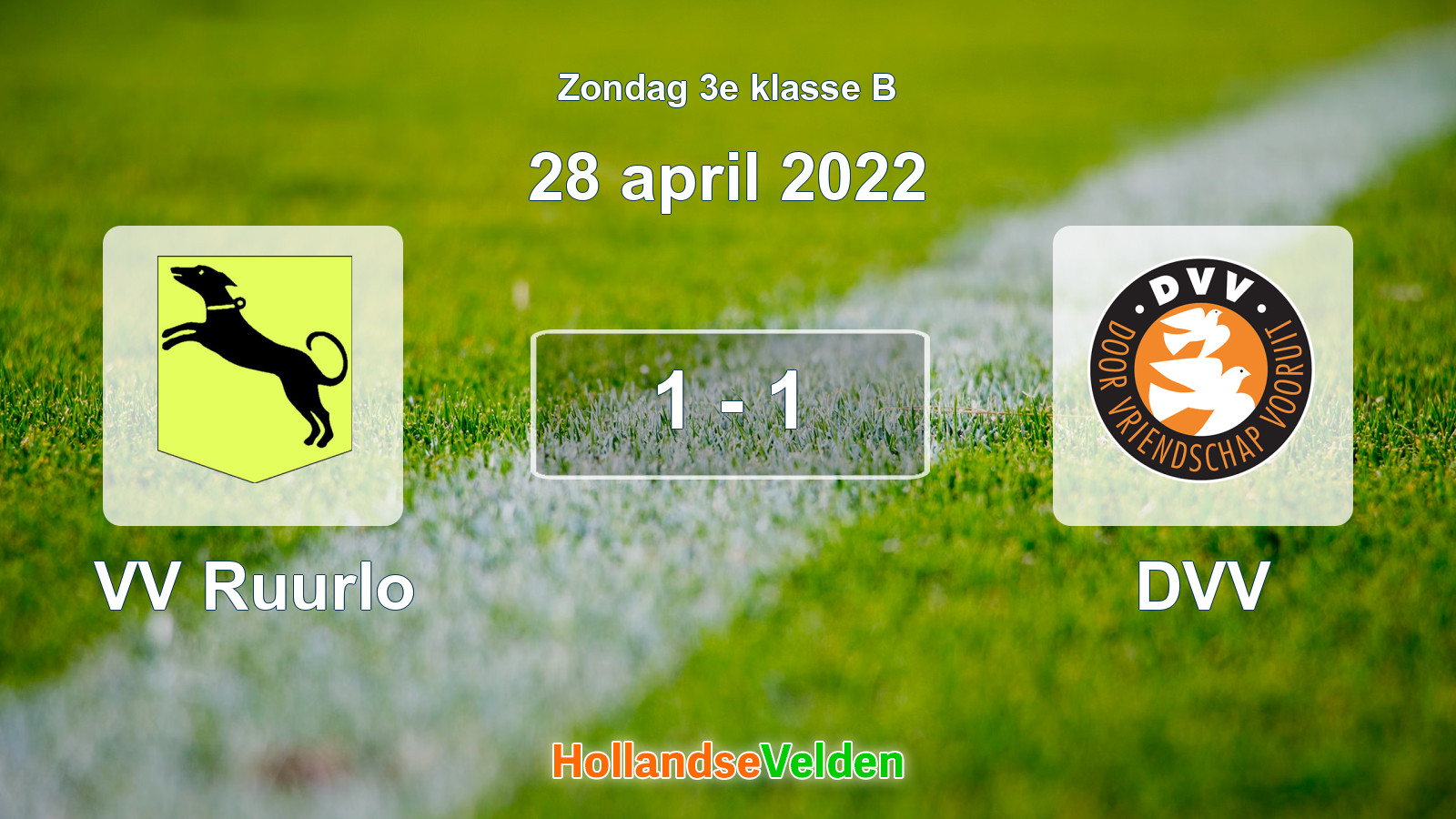 Gespeelde wedstrijd: VV Ruurlo - DVV 1 - 1 (28 april 2022)
