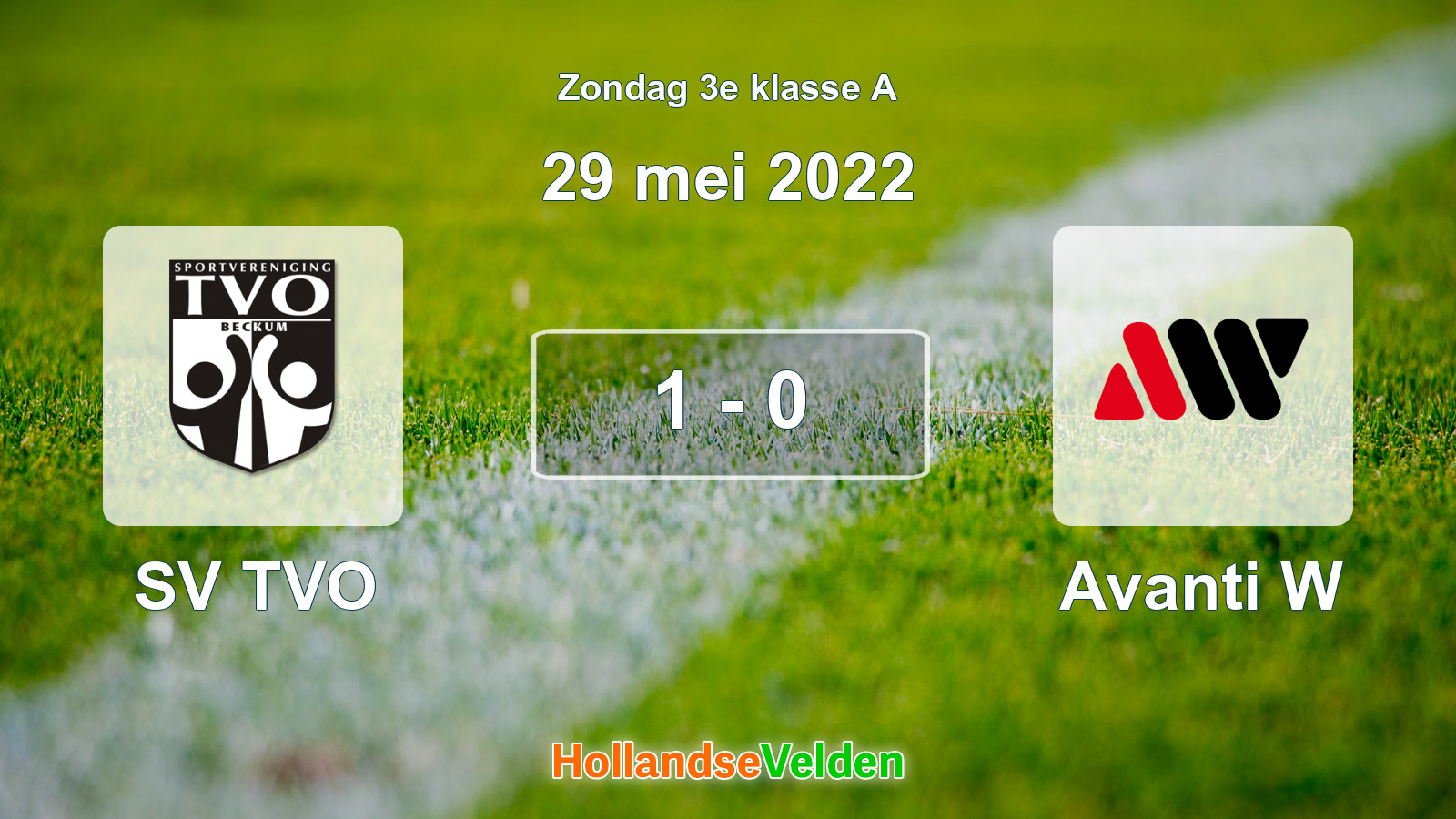 Gespeelde wedstrijd: SV TVO - Avanti W 1 - 0 (29 mei 2022)
