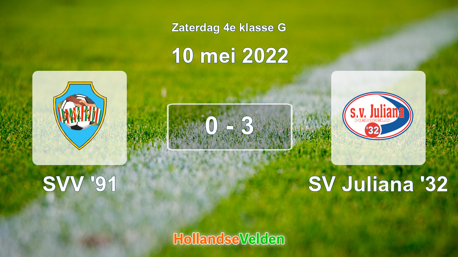 Gespeelde wedstrijd: SVV '91 - SV Juliana '32 0 - 3 (10 mei 2022)