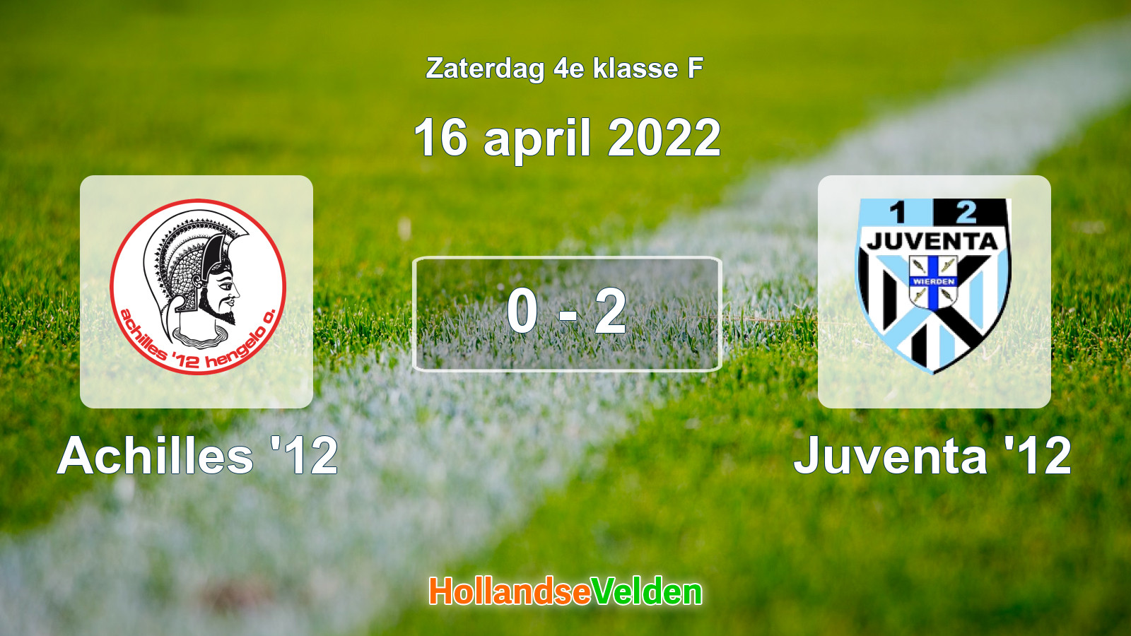 Gespeelde wedstrijd: Achilles '12 - Juventa '12 0 - 2 (16 april 2022)