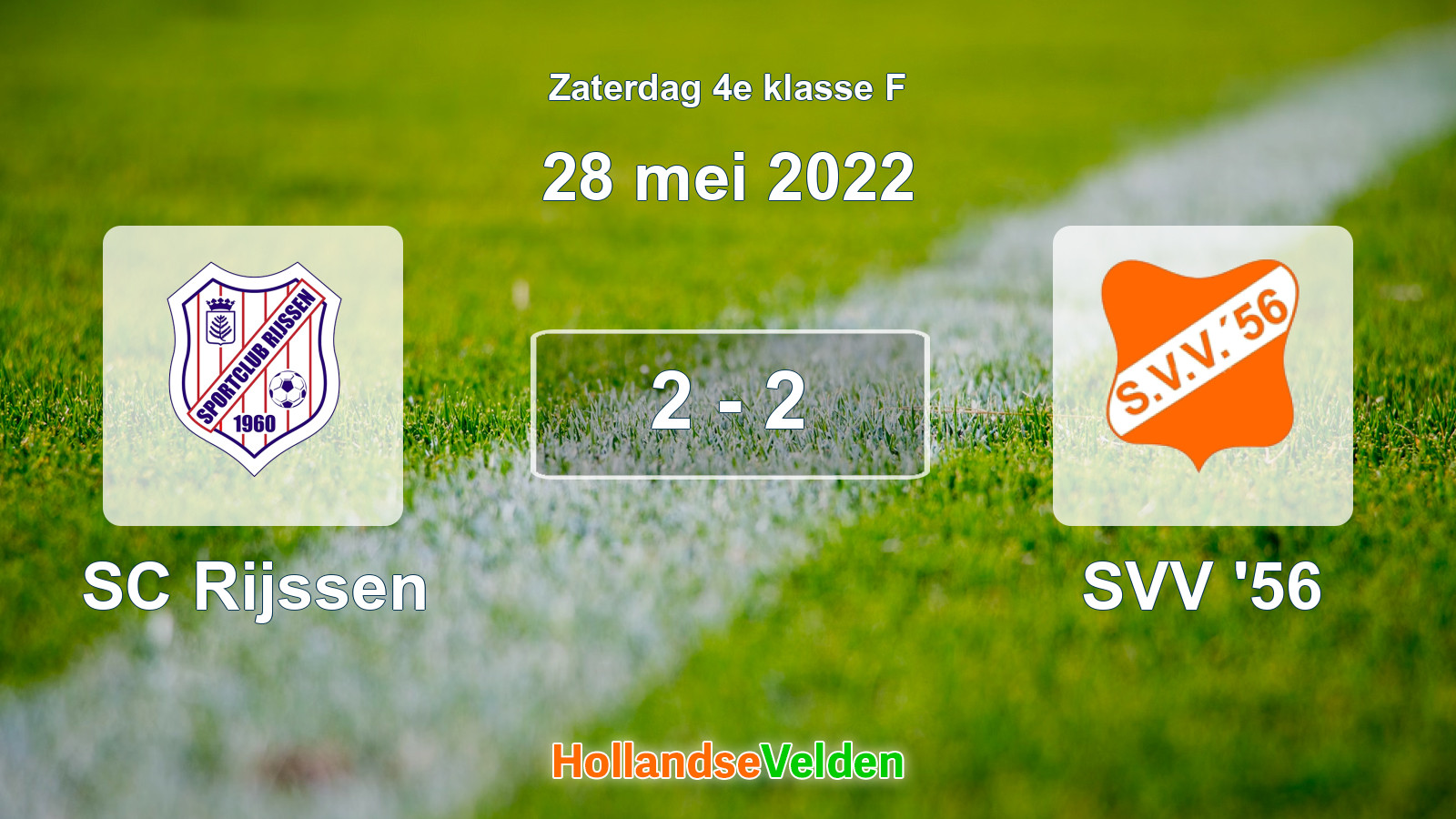 Gespeelde wedstrijd: SC Rijssen - SVV '56 2 - 2 (28 mei 2022)