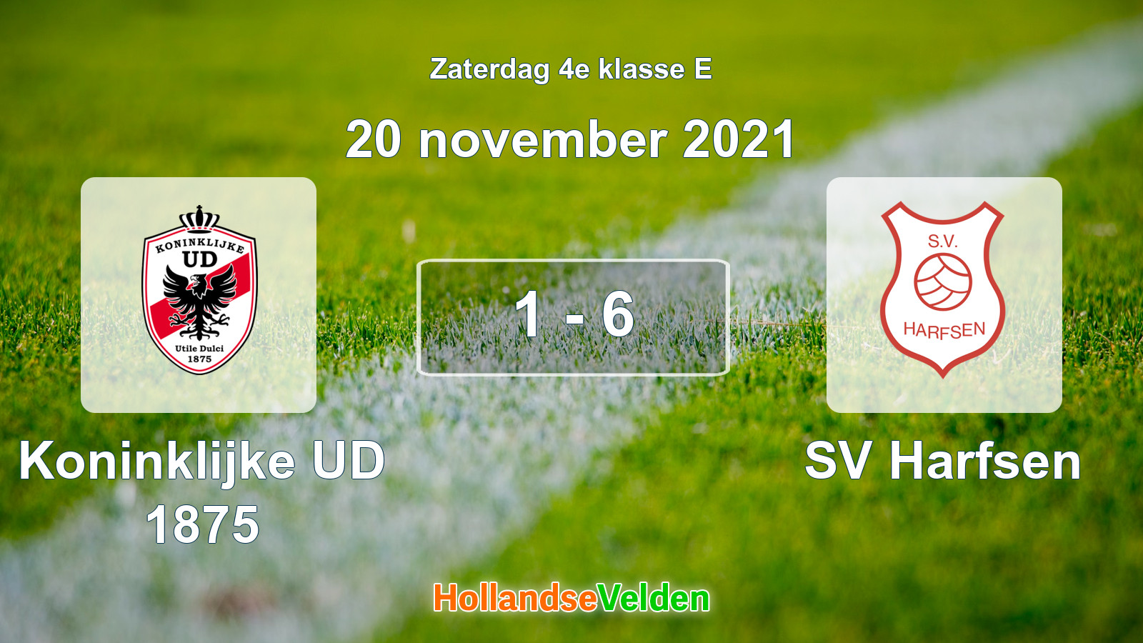 Gespeelde wedstrijd: Koninklijke UD 1875 - SV Harfsen 1 - 6 (20 november 2021)