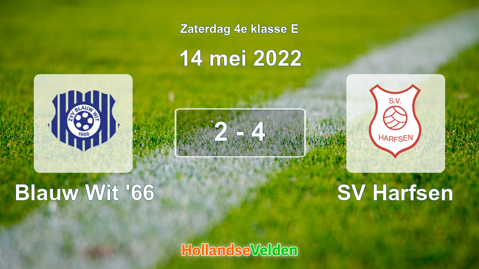 Gespeelde wedstrijd: Blauw Wit '66 - SV Harfsen 2 - 4 (14 mei 2022)