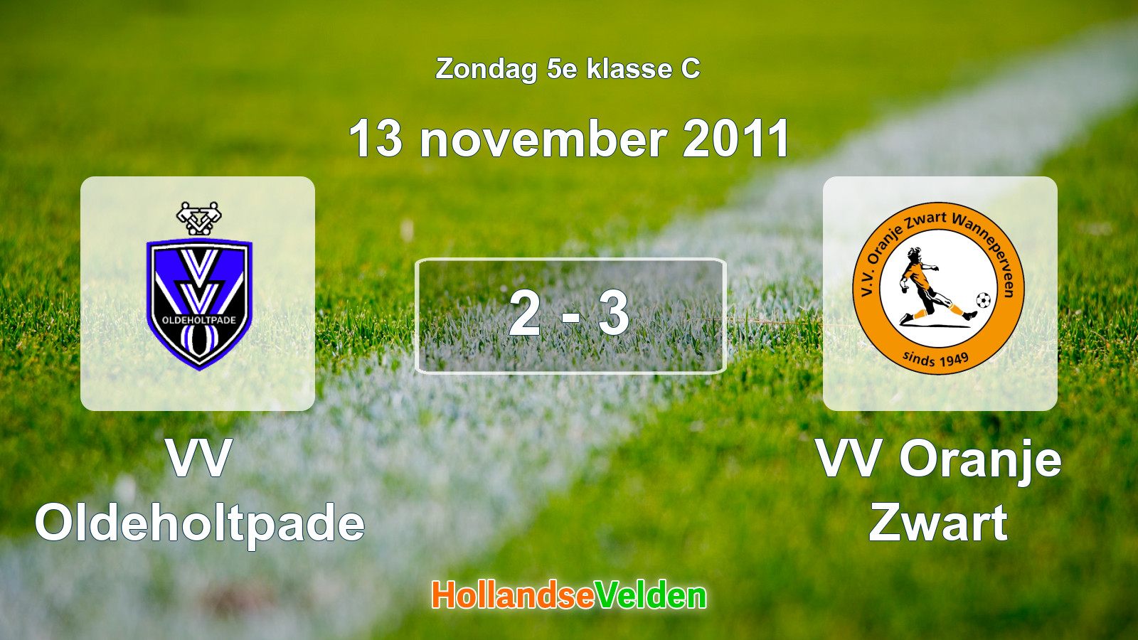 Gespeelde wedstrijd: VV Oldeholtpade - VV Oranje Zwart 2 - 3 (13 november 2011)