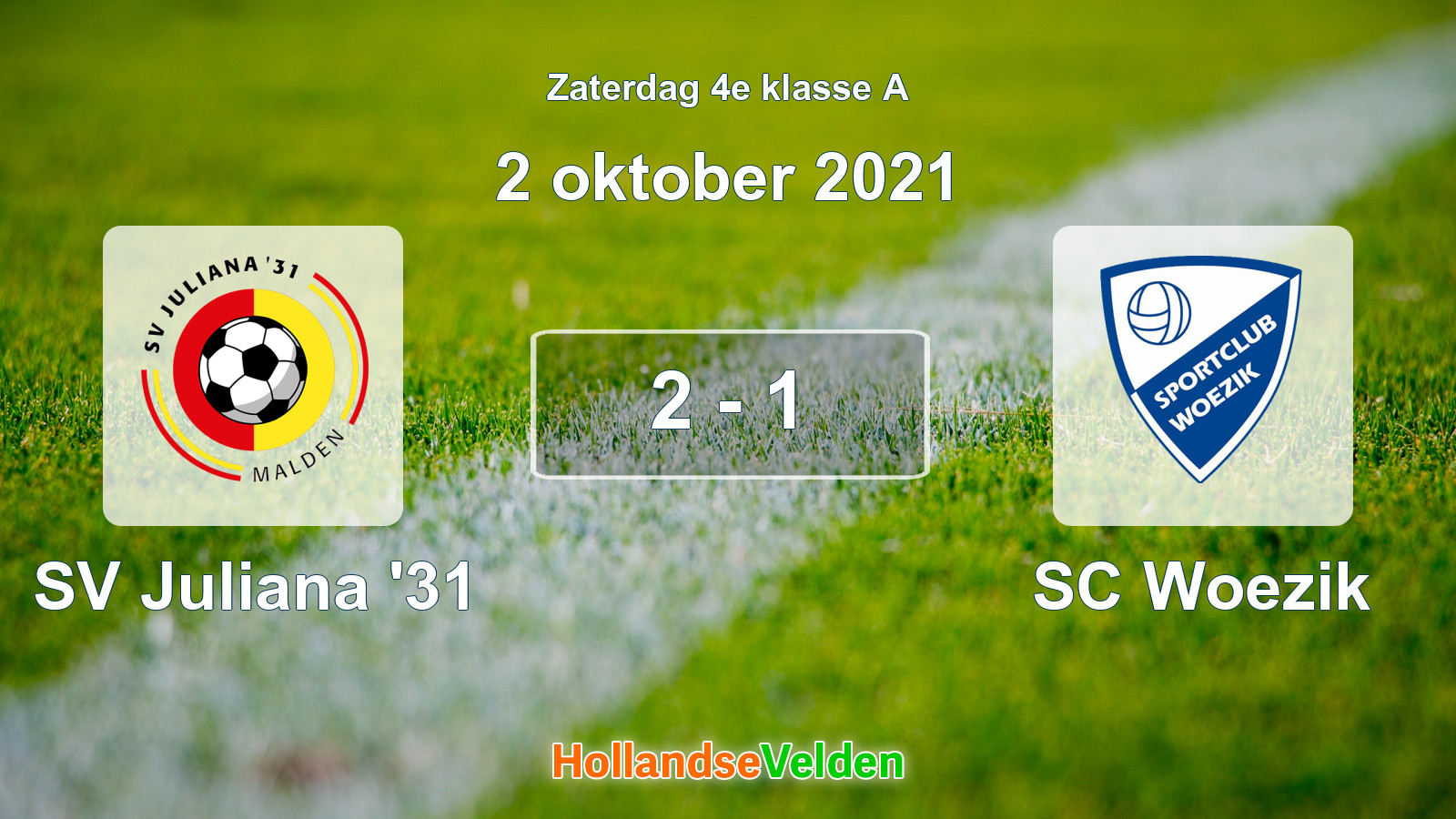 Gespeelde wedstrijd: SV Juliana '31 - SC Woezik 2 - 1 (2 oktober 2021)